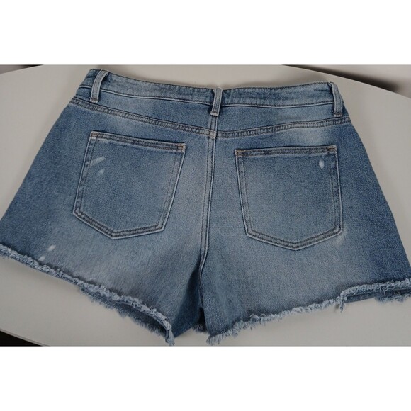 Time & Tru Size 12 Women's High Rise Distressed Denim Jean Shorts Stretch - Picture 5 of 7